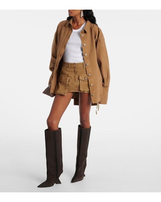 The Attico Brown Chic Regular Fit Mini Skirt