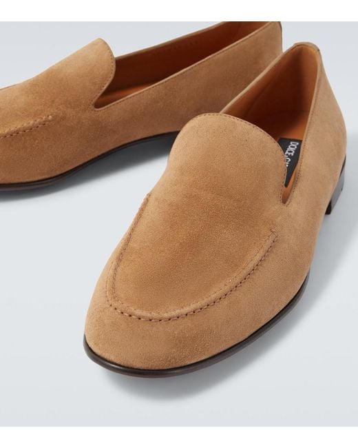 Dolce & Gabbana White Suede Loafers for men