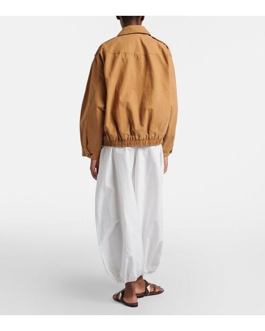 Polo Ralph Lauren White Cotton And Silk Balloon Pants