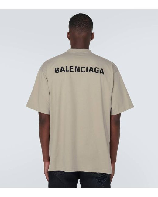 T-shirt in jersey di cotone di Balenciaga in Natural da Uomo