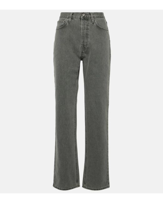 Totême  Gray High-rise Straight Jeans