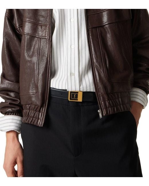 Saint Laurent Black Leather Belt for men