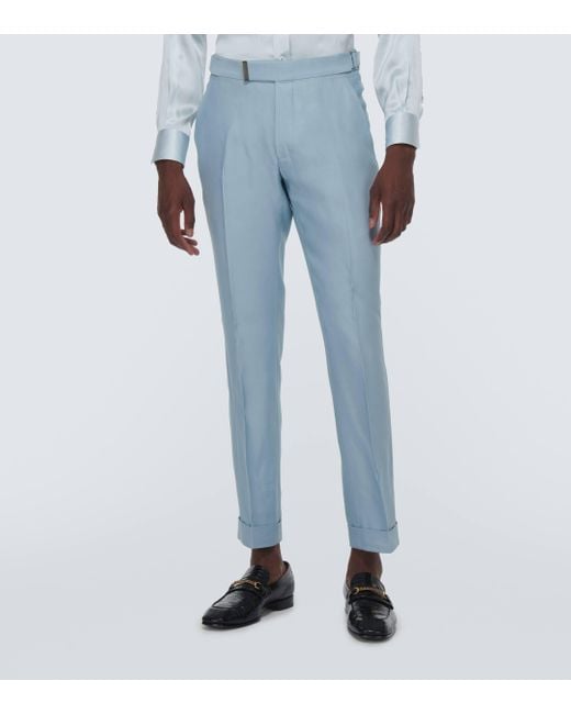 Pantalon de costume Atticus II en soie Tom Ford pour homme en coloris Blue