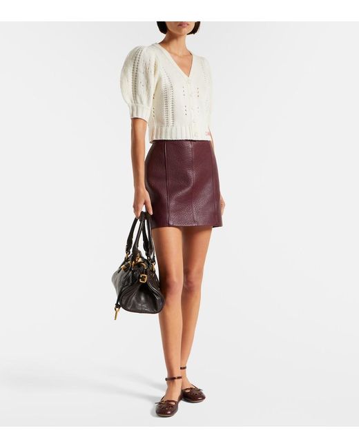 Chloé Purple Leather Miniskirt