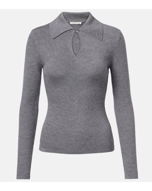 Emilia Wickstead Gray Ambrose Wool Sweater