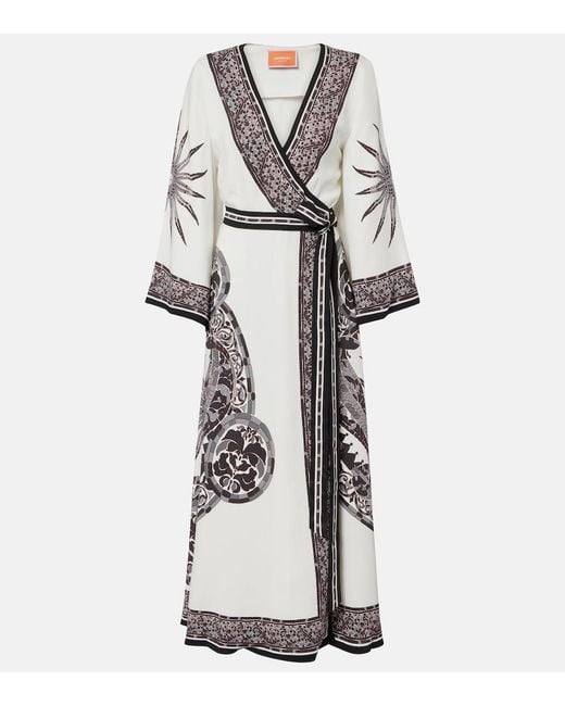 LaDoubleJ White Printed Wrap Dress