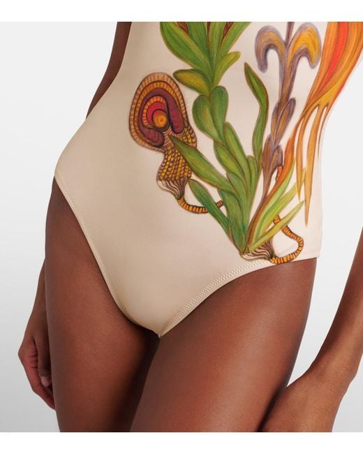 Ulla Johnson White Monterey Maillot Floral Swimsuit