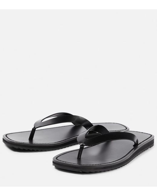 The Row Black 'city' Thong Sandals