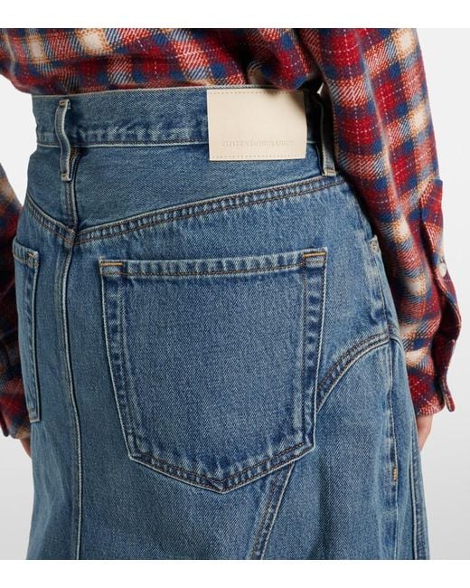 Citizens of Humanity Blue Gaucho Vintage Denim Maxi Skirt