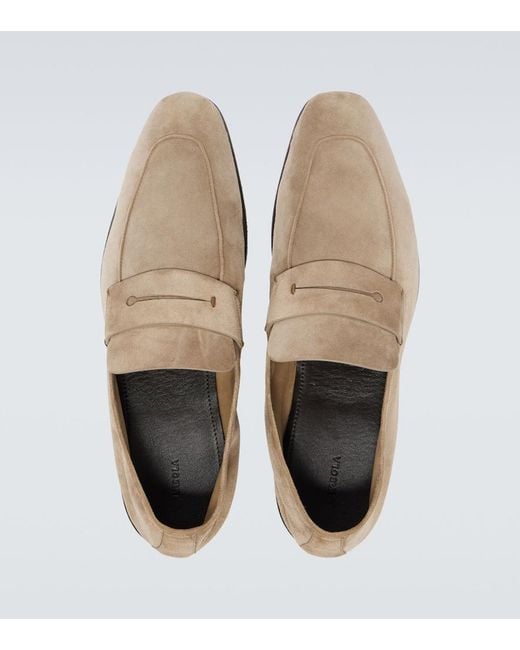 Zegna White L'Asola Suede Penny Loafers for men
