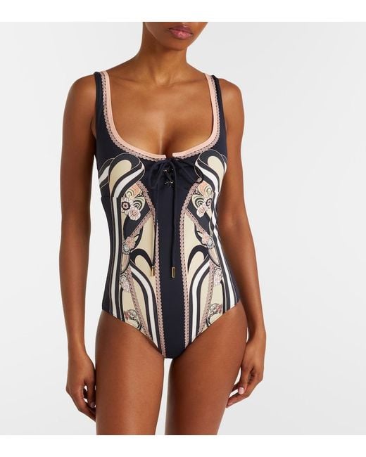 LaDoubleJ Black Sunset Printed Swimsuit