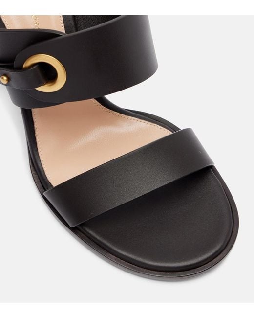 Gianvito Rossi Black 85 Leather Mules
