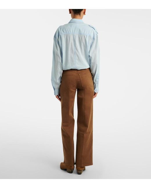 FRAME Brown Le Slim Palazzo Wide-Leg Jeans