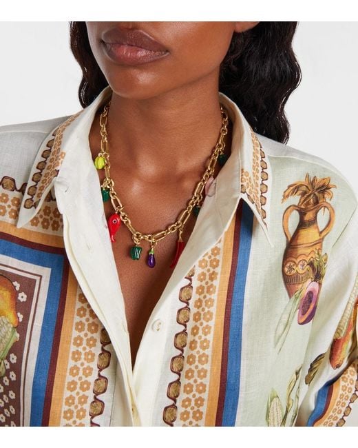 ALÉMAIS Metallic Charm Chain Necklace