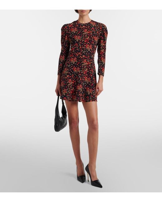 Gucci Red Floral Silk Minidress