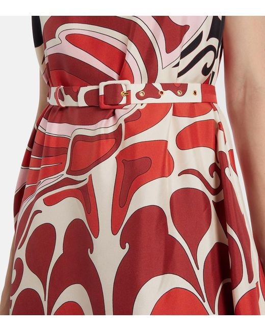 LaDoubleJ Red Silk One-Shoulder Roy Maxi Dress