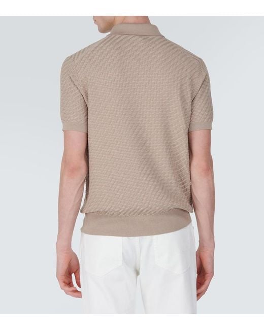 Polo En Coton, Soie Et Cachemire Brioni pour homme en coloris Natural