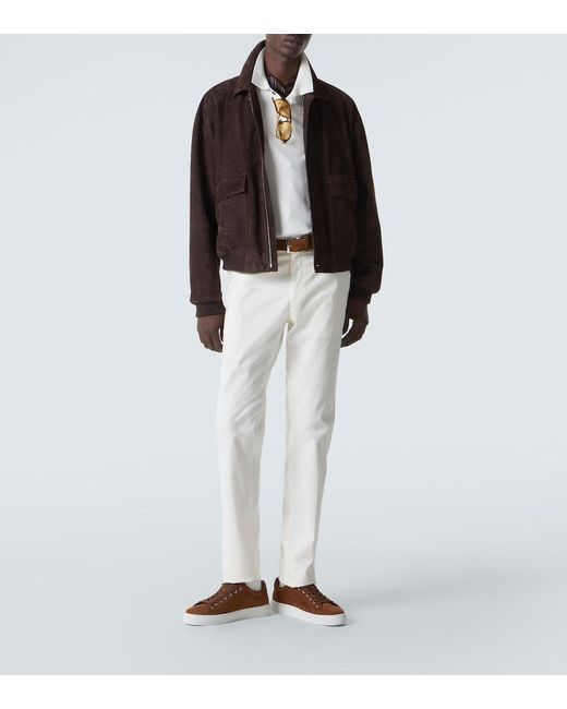 Ralph Lauren Brown Suede Sneakers for men