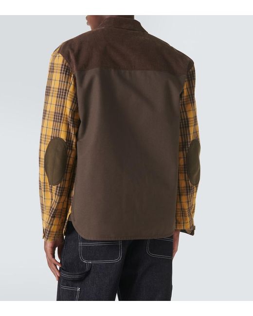 Junya Watanabe Yellow Checked Cotton Flannel Jacket for men