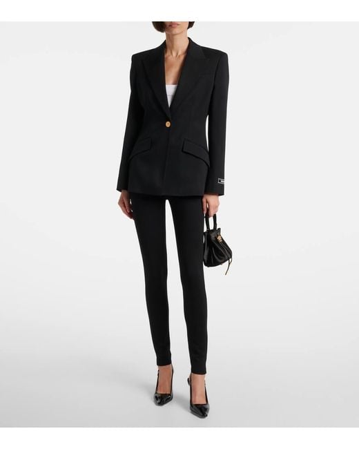 Versace Blue Greca Border Leggings