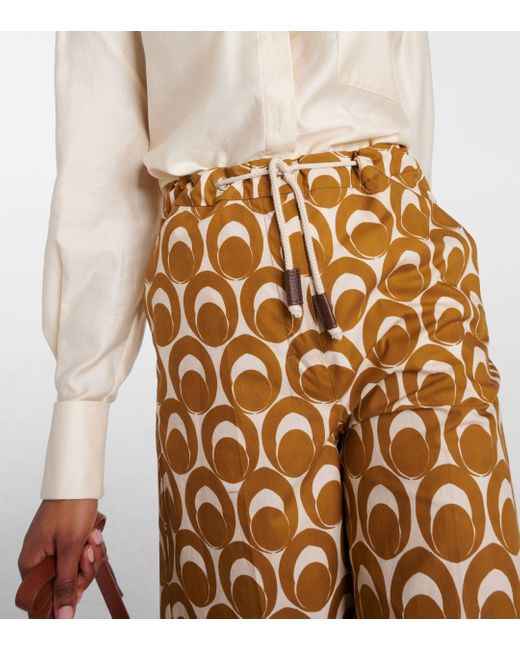 Pantalon ample Bray en coton imprime Max Mara en coloris Natural