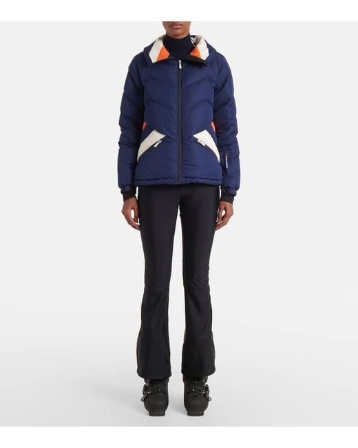 Perfect Moment Blue Duvet Houndstooth Down Ski Jacket