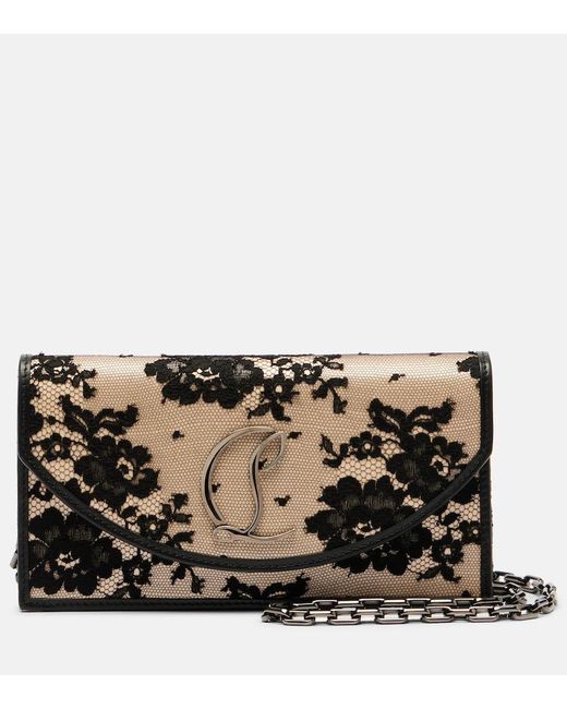 Christian Louboutin Black Loubi54 Small Lace Clutch