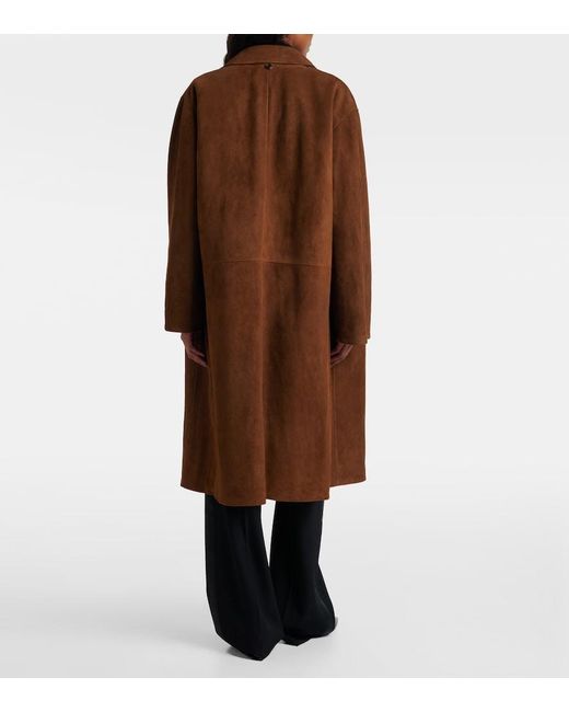 The Row Brown Serenis Suede Coat