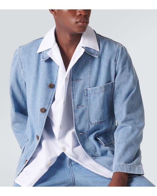 Dries Van Noten Hemdjacke Aus Denim in Blue für Herren