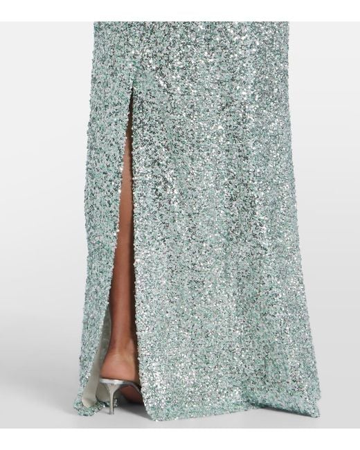 Vestido De Fiesta Poseidon Con Lentejuelas ‎Taller Marmo de color Green