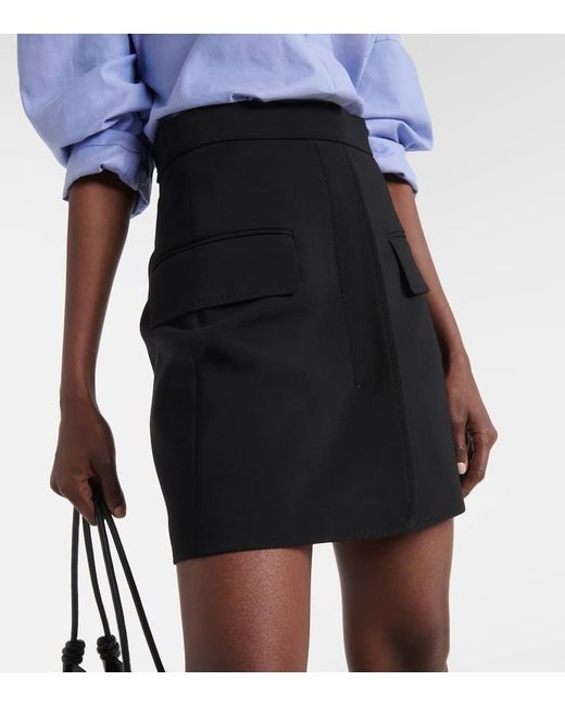 Minifalda en mezcla de lana Max Mara de color Black