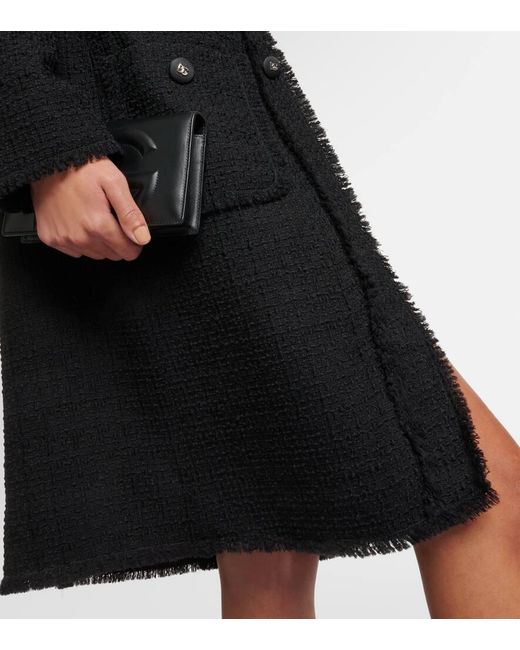 Cappotto in tweed di misto lana di Dolce & Gabbana in Black
