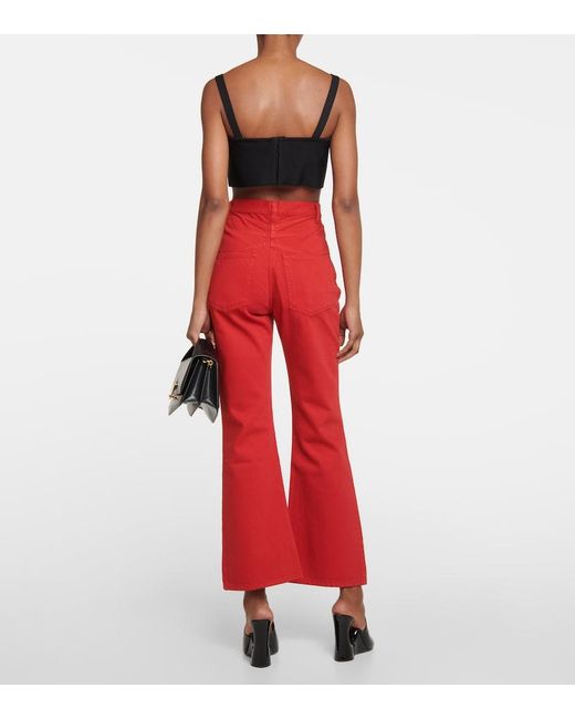 Alaïa Red Alaia High-rise Bootcut Jeans