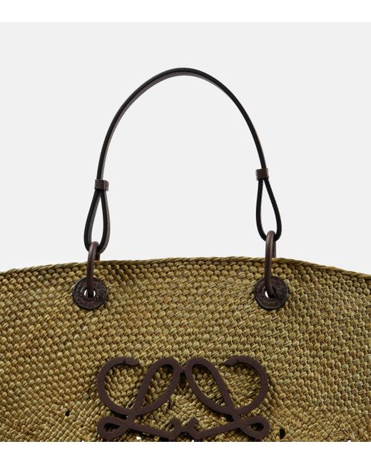 Loewe Green Paula's Ibiza Anagram Large Raffia Basket Bag