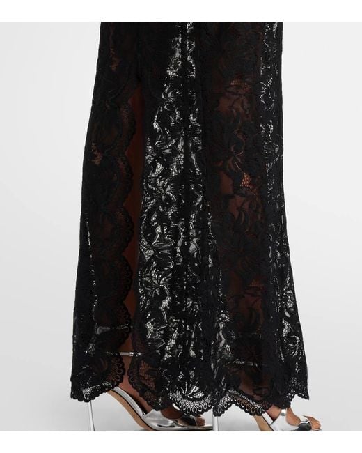 Rabanne Black Maxikleid Mit Spitze