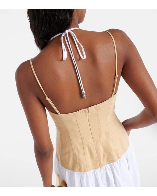 Robe Midi Pfeiffer En Coton Et Lin Melange Jonathan Simkhai en coloris White