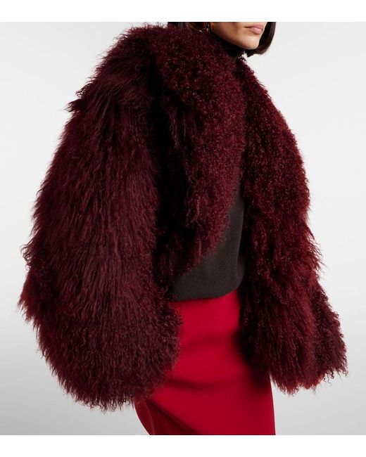 Nour Hammour Purple Mirja Shearling Jacket