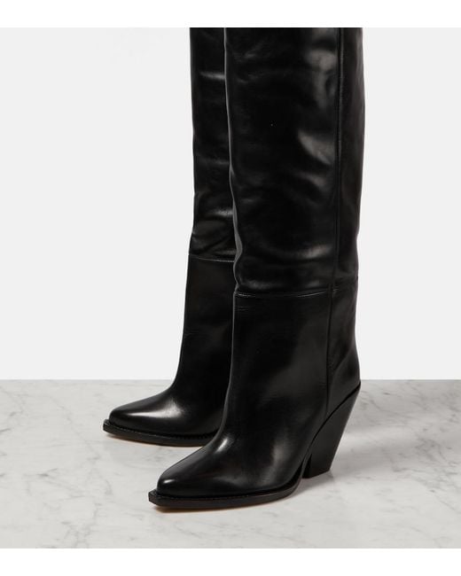 Isabel Marant Black Knee-High Leather Boots