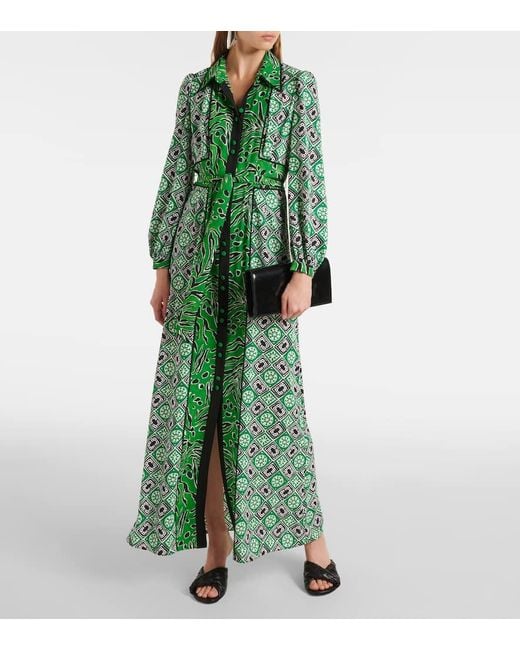 Vestido Largo Joshua Estampado Diane von Furstenberg de color Green