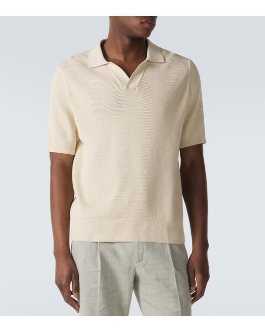 Sunspel Polohemd Aus Baumwolle in Natural für Herren