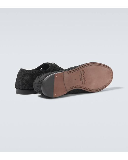 Dolce & Gabbana Black Woven Derby Shoes for men