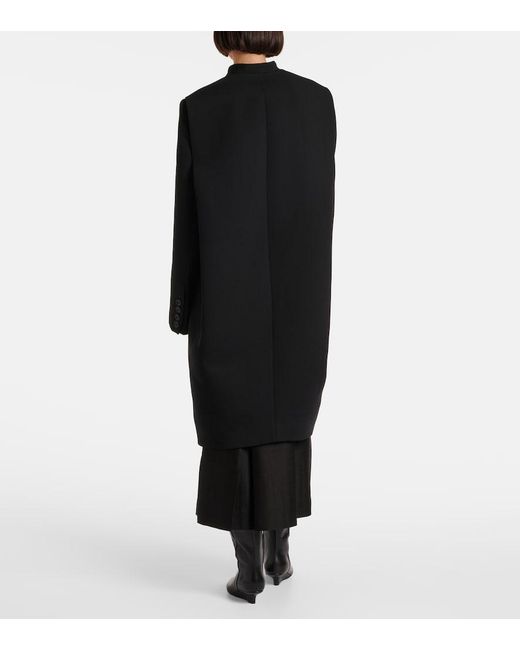 Totême Black Deep Pleated Coat