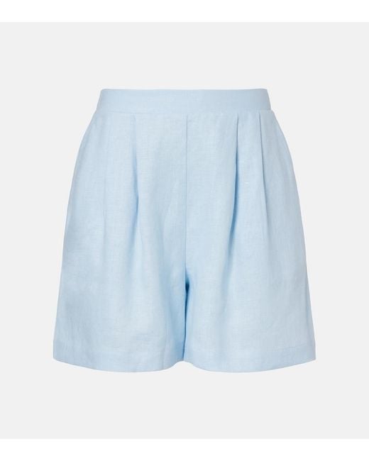 Asceno Blue Dallas Linen Shorts