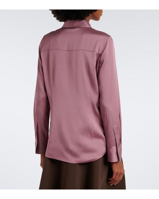 Vince Pink Silk-Blend Shirt