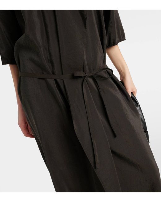 Robe chemise en soie melangee Lemaire en coloris Black