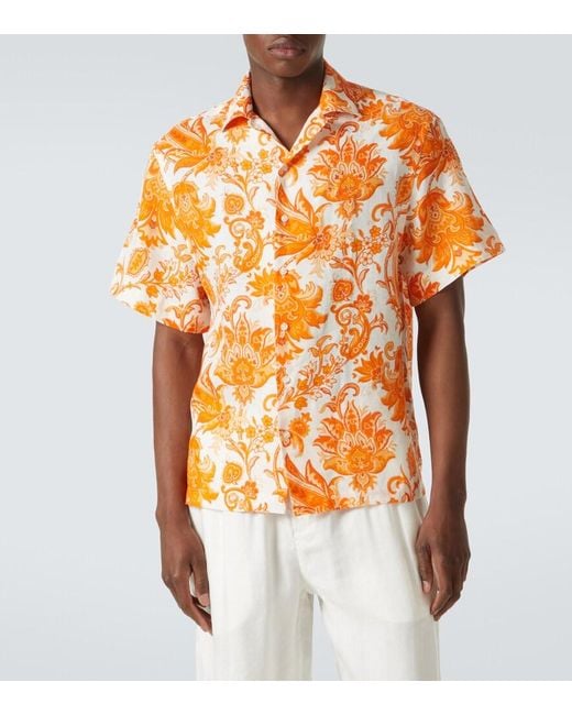 Camicia Bowling di Etro in Orange da Uomo