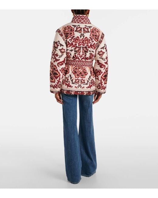 Farm Rio Red Reversible Printed Puffer Jacket