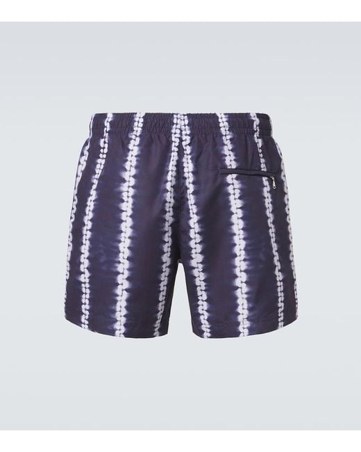 Commas Blue Striped Swim Trunks for men