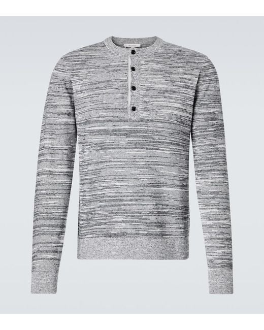 J.W. Anderson Gray Cotton And Linen-Blend Henley Shirt for men