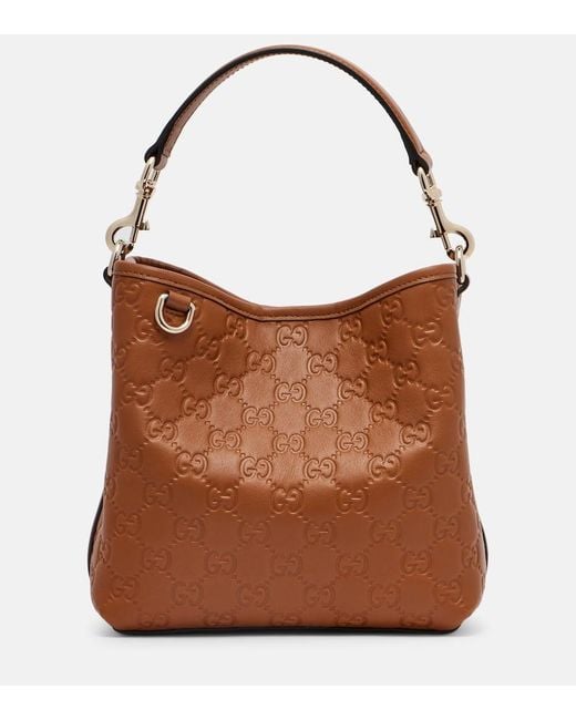 Secchiello Gg Emblem Small di Gucci in Brown